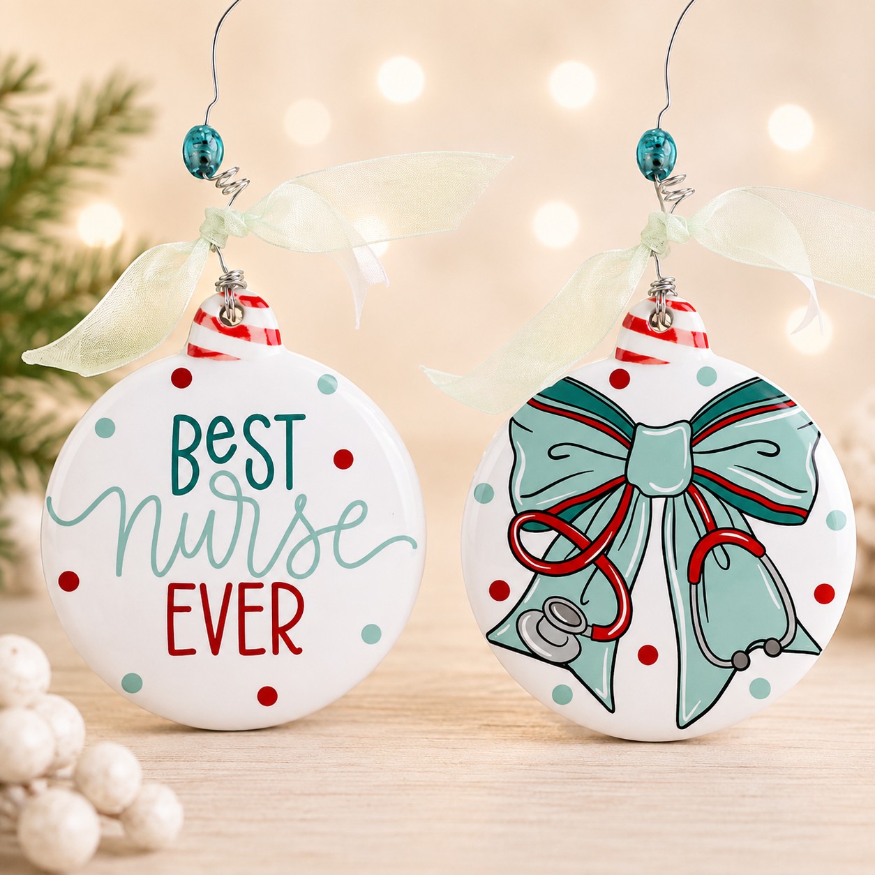 Nurse Bow Ornament